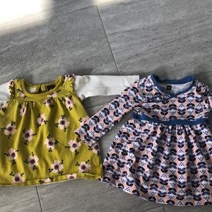 Two darling Tea Collection Floral Dresses 3-6 Mos.